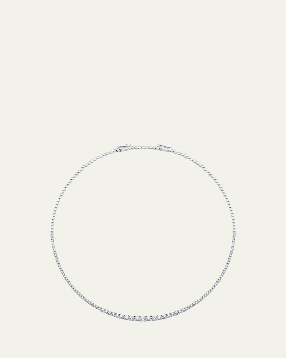 18K White Gold Isadora Graduated Diamond Tennis Necklace